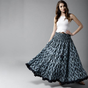 Women Maxi Pure Cotton Skirt