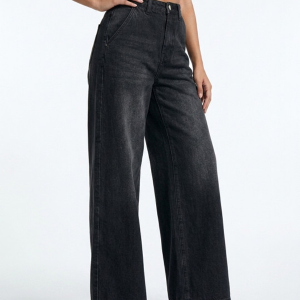 Women Wide Leg Mid-Rise Light Fade Jeans