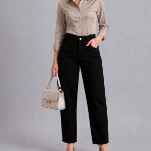 Women Loose High-Rise Stretchable Jeans