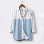 Men Regular Fit Color Block Spread Collar Casual Shirt