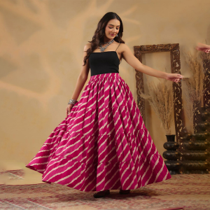 Printed Pure Cotton Maxi Flared Skirts