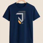 Men Printed Crew Neck Pure Cotton Navy Blue T-Shirt