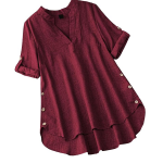 Women's Linen Blend Solid Regular Fit Tunic Top | Kurti for Women