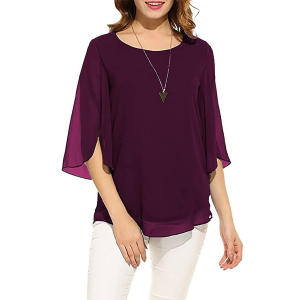 Women's and Girls Georgette Top Maroon