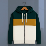 Men Full Sleeve Color Block Hooded Sweatshirt