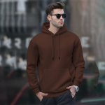 Men Full Sleeve Solid Hooded Sweatshirt