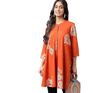 Women's Pure Cotton Floral Printed Flared Tunic