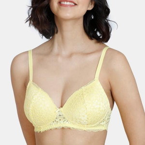 Yellow Floral Bra Lightly Padded