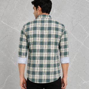 Men Regular Fit Checkered Spread Collar Casual Shirt