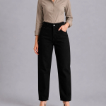 Women Loose High-Rise Stretchable Jeans