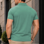 Men Solid Polo Neck Polyester Light Green T-Shirt