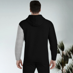 Men Printed Hooded Neck Cotton Blend Black, Grey T-Shirt