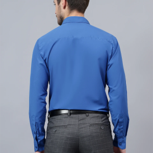 Men Slim Fit Solid Spread Collar Formal Shirt