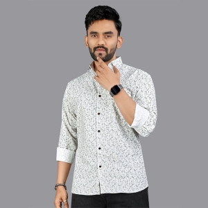 Men Regular Fit Printed Spread Collar Casual Shirt