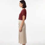 Women Satin Draped Front Slit Midi Wrap Skirt