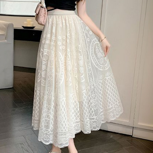 Self Design Flared Maxi Skirts