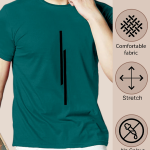 Men Striped Round Neck Polyester Dark Green T-Shirt