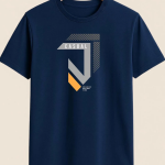 Men Printed Crew Neck Pure Cotton Navy Blue T-Shirt
