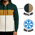Men Full Sleeve Color Block Hooded Sweatshirt