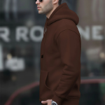 Men Full Sleeve Solid Hooded Sweatshirt