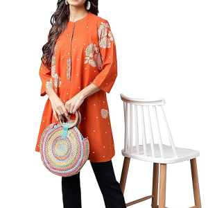 Women's Pure Cotton Floral Printed Flared Tunic
