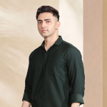 Men Slim Fit Solid Casual Shirt