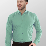Men Regular Fit Solid Spread Collar Formal Shirt