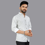 Men Regular Fit Printed Spread Collar Casual Shirt