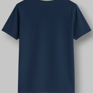 Men Printed Crew Neck Pure Cotton Navy Blue T-Shirt